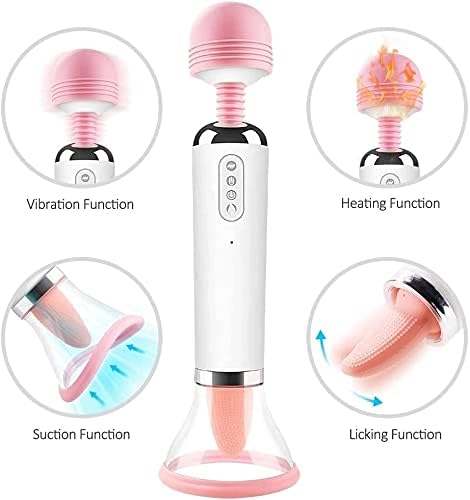 Discreet Pleasure Device – G-Spot, Oral Simulation, Nipple & Clitoral Suction, Licking Sensation, Vibrating Stimulator for Women.